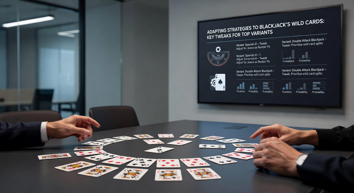 Detaillierte Strategie-Tabelle für Wildkarten-Blackjack, mit angepassten Hit-Stand-Doubling-Entscheidungen