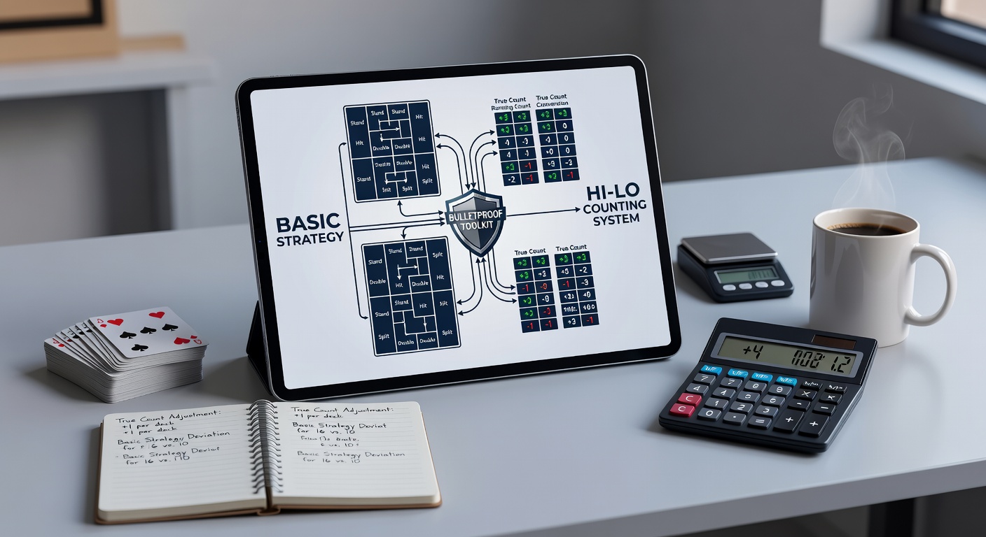 Grafik mit Hi-Lo-Count-Tabelle und Basic-Strategy-Deviationen für verschiedene True Counts