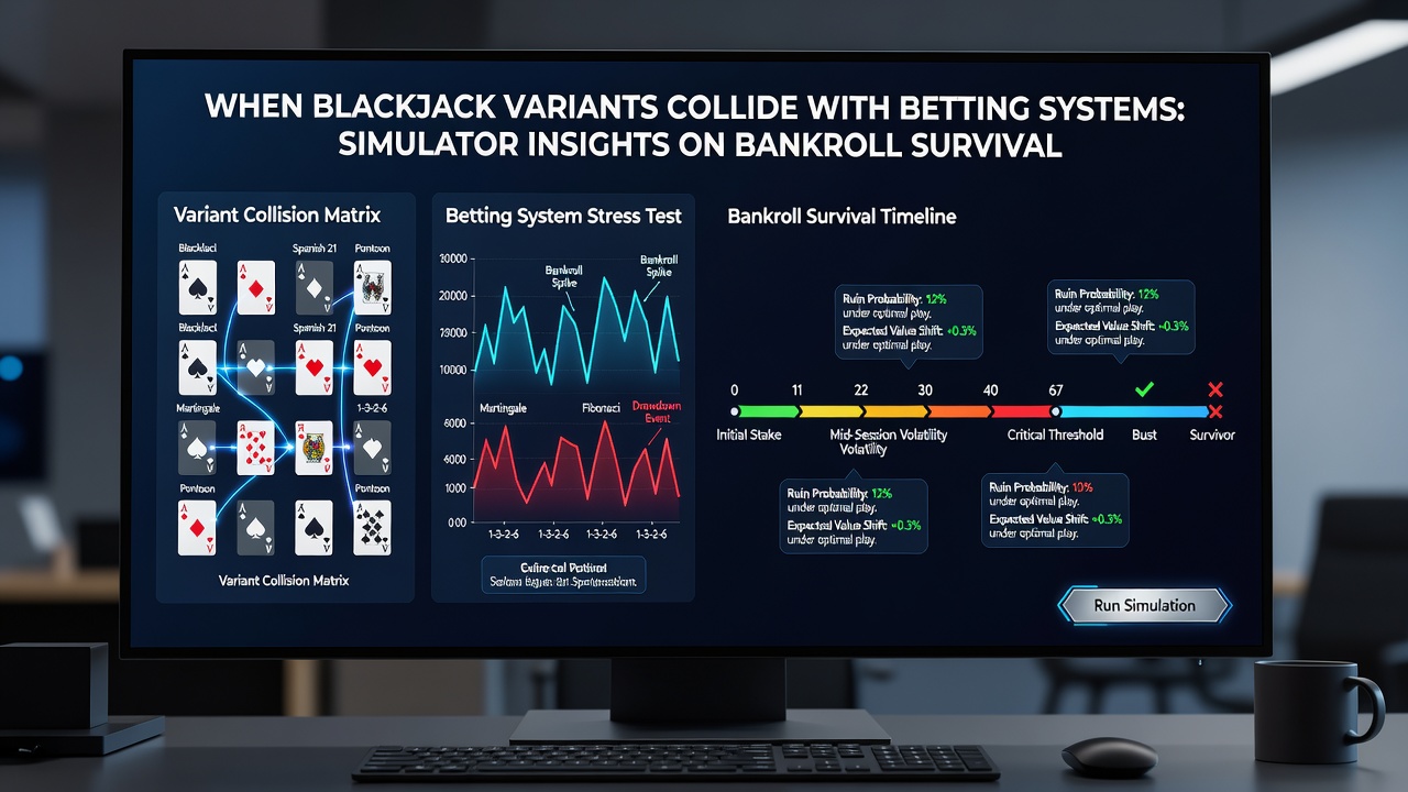 Vergleichende Bankroll-Kurven aus Blackjack-Simulationen
